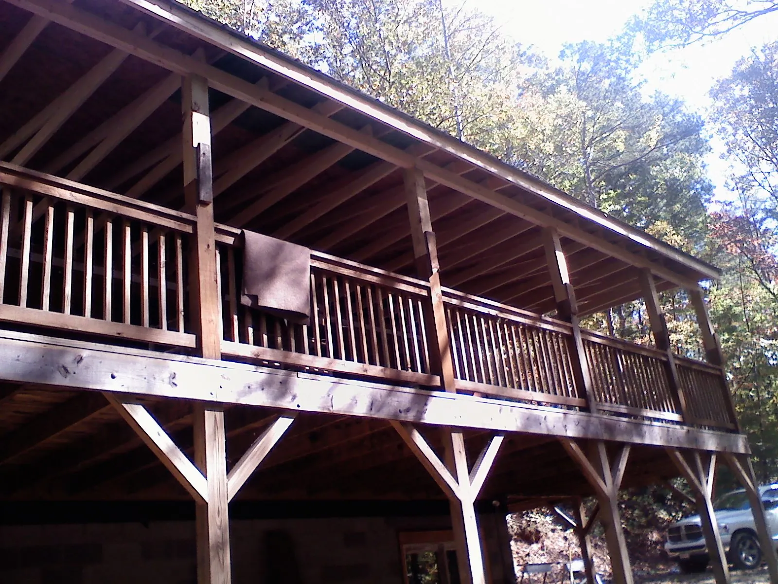 Timber framing under a new elevated porch and deck — Roof Leak Repair in Snohomish by Roofing Brothers